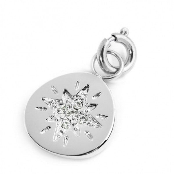 18CH130 CHARM MEDAGLIETTA CON ROSA DEI VENTI E STRASS