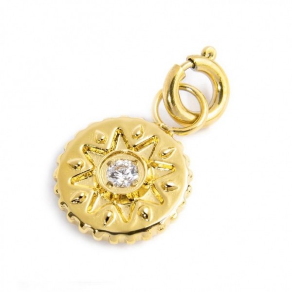 18CH131G CHARM MEDAGLIETTA CON SOLE E STRASS