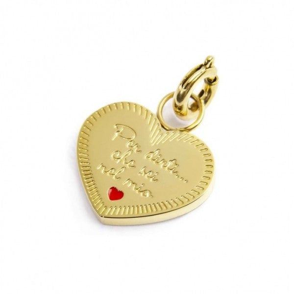 CHARM NONNA A FORMA DI CUORE CON CRISTALLO BIANCO - Gioielleria Fondente