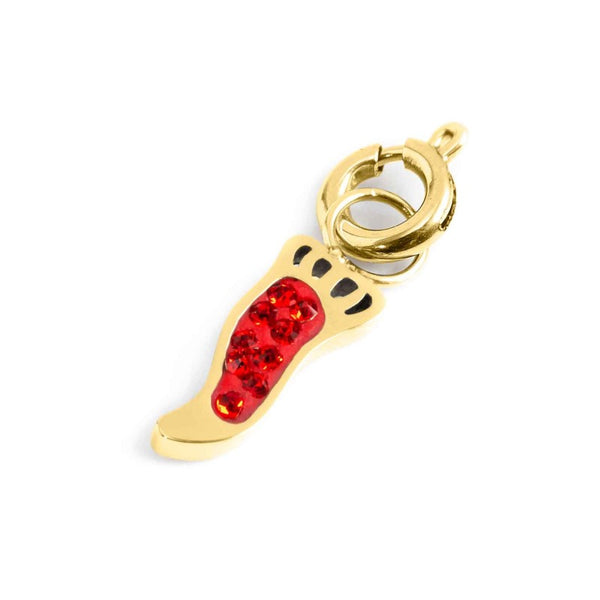 18ch107g-r Charm corno strass rossi