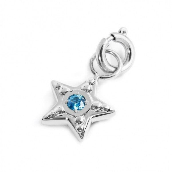 18CH128 CHARM STELLA CON ZIRCONE AZZURRO