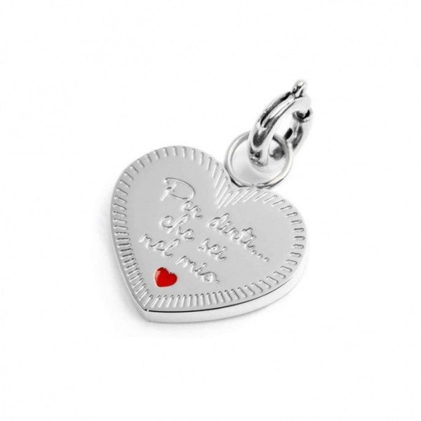 CHARM TATA A FORMA DI CUORE CON CRISTALLO BIANCO - Gioielleria Fondente
