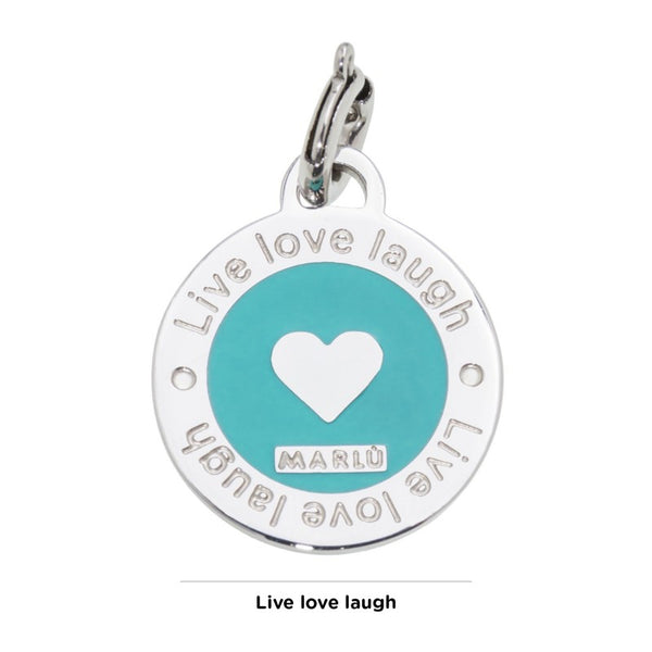 18ch050 Charm tondo cuore turchese