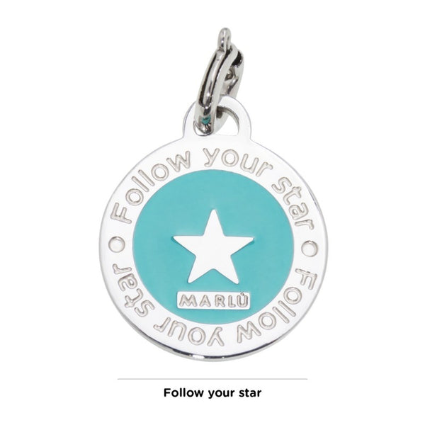 18ch048 Charm tondo stella turchese