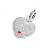 CHARM ZIA A FORMA DI CUORE CON CRISTALLO BIANCO - Gioielleria Fondente