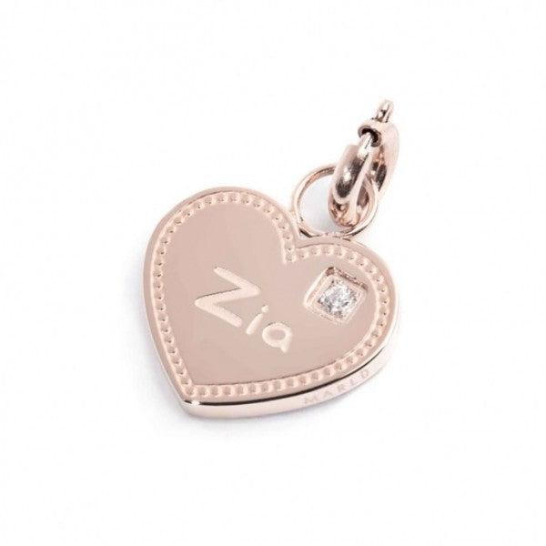 15CH151R CHARM ZIA A FORMA DI CUORE CON CRISTALLO BIANCO
