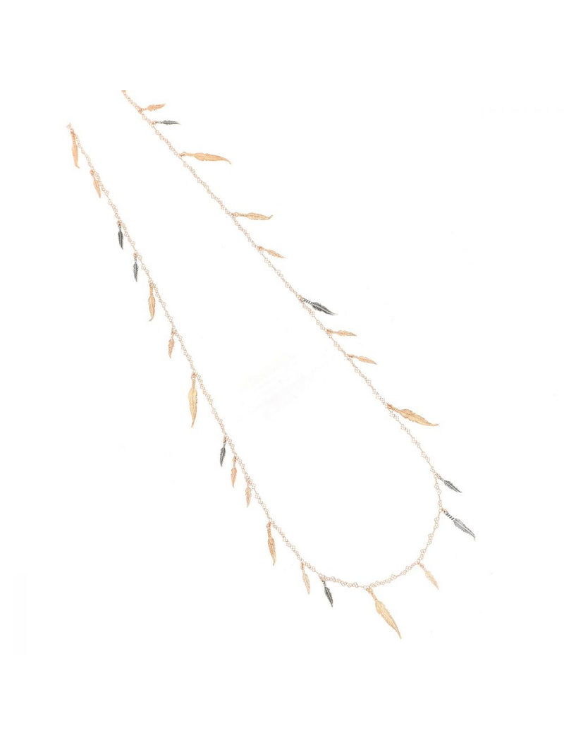 clpiu34 COLLANA LUNGA CON PIUME