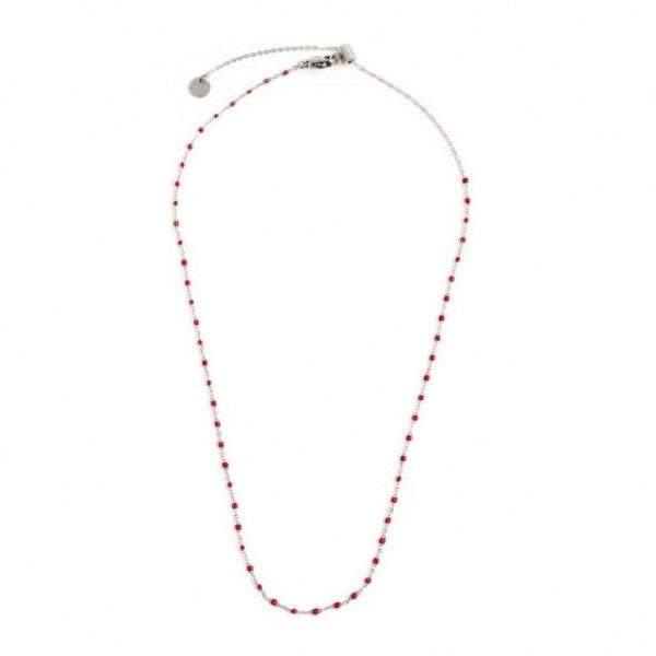 COLLANA CON SMALTO ROSSO - Gioielleria Fondente
