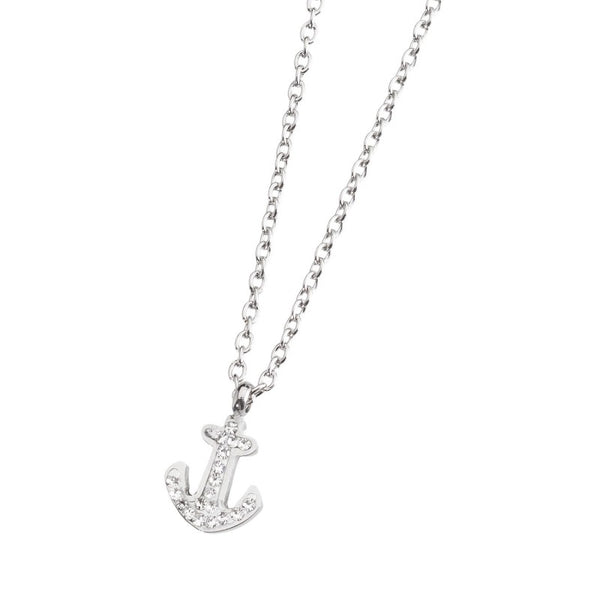 18cn037 Collana ancora con strass