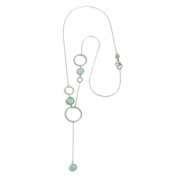 2co0052t Collana cerchi pendente pietra turchese