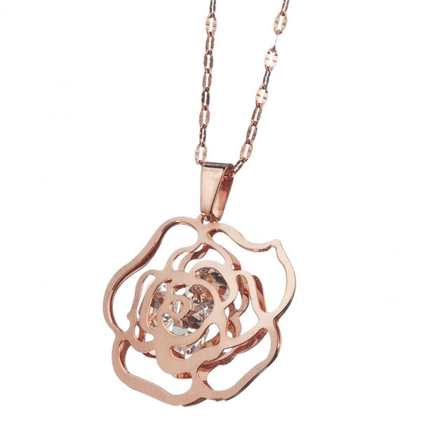 4co0105r Collana con Ciondolo rosa grande