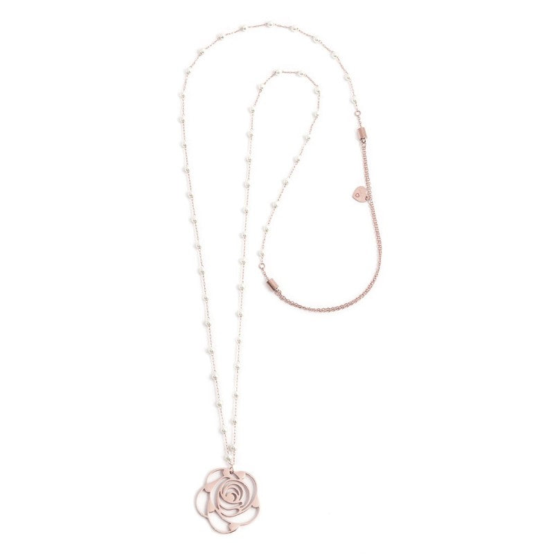 Collana con pendente rosa con cristalli - Gioielleria Fondente