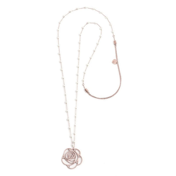 Collana con pendente rosa con cristalli - Gioielleria Fondente