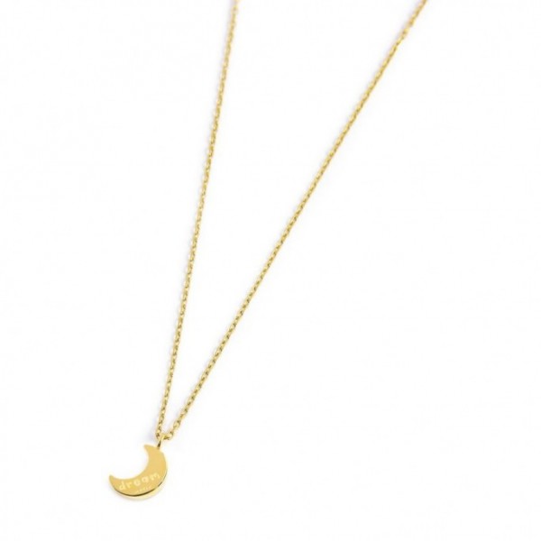 Collana Luna Pendente Con Zircone Blu  - Gioielleria Fondente