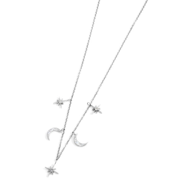 33co0016 Collana lune e rosa dei venti pendenti