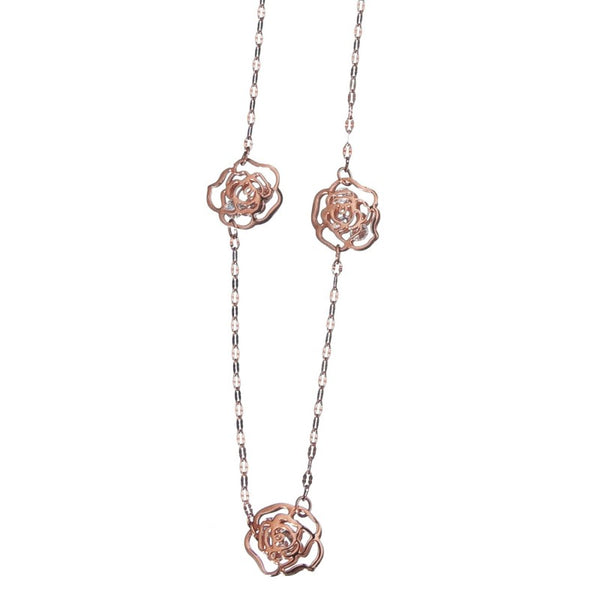 4co0099r Collana lunga con piccole rose