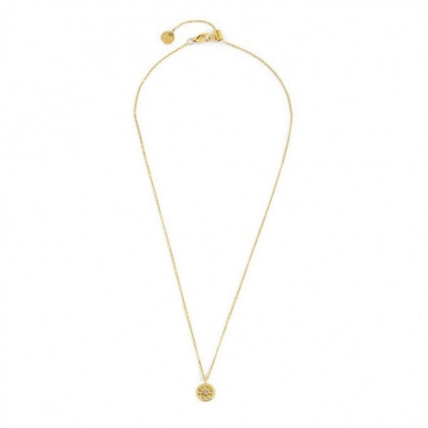 18CN089G COLLANA MEDAGLIETTA PENDENTE SOLE CON ZIRCONE BIANCO