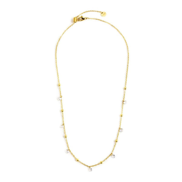 2co0064g-w Collana con cristalli bianchi e sfere