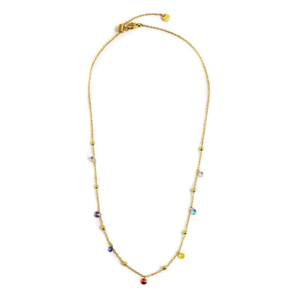 2co0064g-rgb Collana con cristalli colorati e sfere