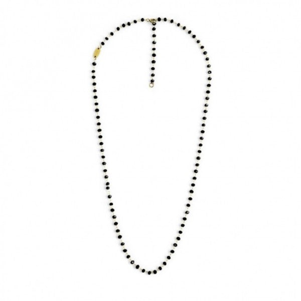 2CA0003G-N COLLANA ORO 50CM CRISTALLI NERI 3 MM