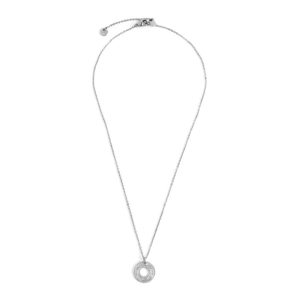 33cn0004 Collana pendente circolare martellato