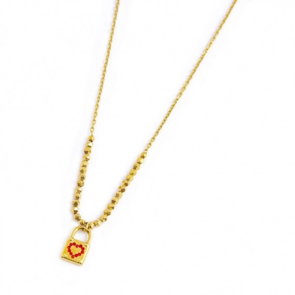 18cn083g Collana con lucchetto