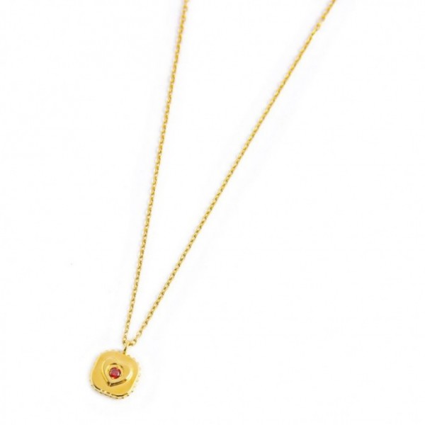 18cn080g Collana con quadrato e cuore