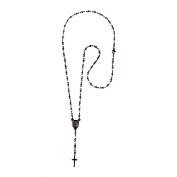 33co0007n Collana rosario acciao rettangolare