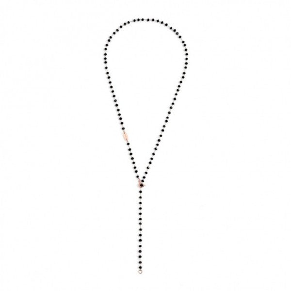 2CA0003R-N COLLANA ROSE 50CM CRISTALLI NERI 3 MM