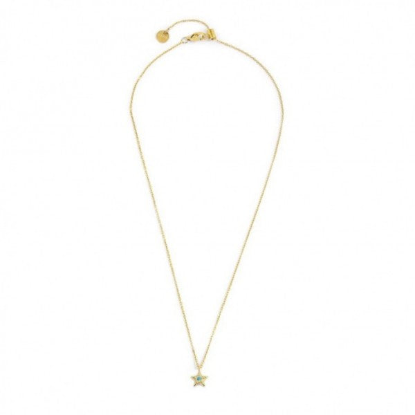 18CN086G COLLANA STELLA PENDENTE CON ZIRCONE AZZURRO