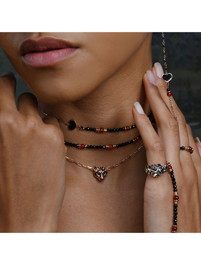 Girocollo "Spinello e Corniola" - Gioielleria Fondente