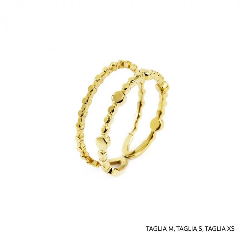 18an102g Anello doppia fascia puntinata