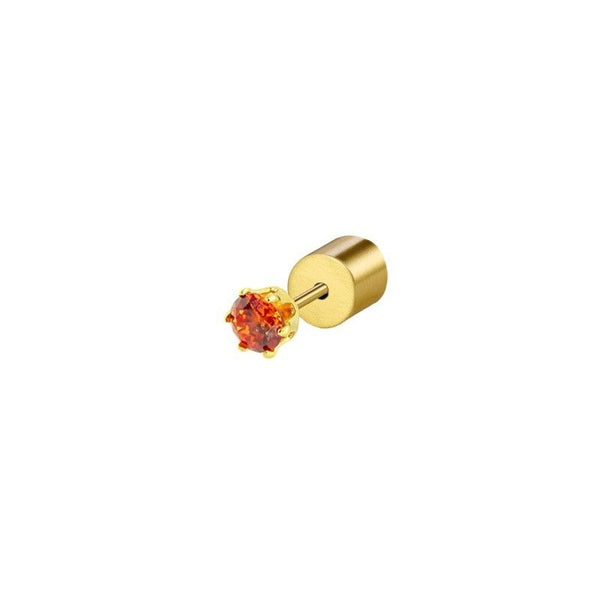 2or0091g-h Orecchino con zircone arancione