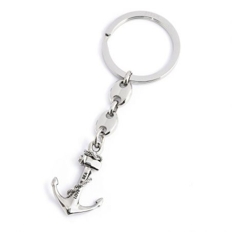 12pc018 Portachiavi con catena marine e pendente ancora