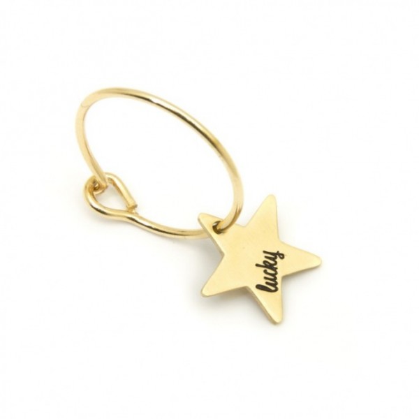 18OR052G MONO ORECCHINO CERCHIO STELLA LUCKY 