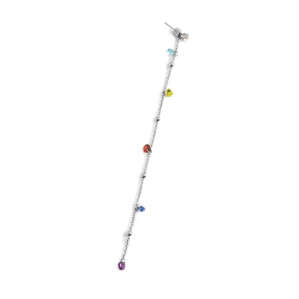 2or0061-rgb Mono Orecchino cristalli colorati e sfere