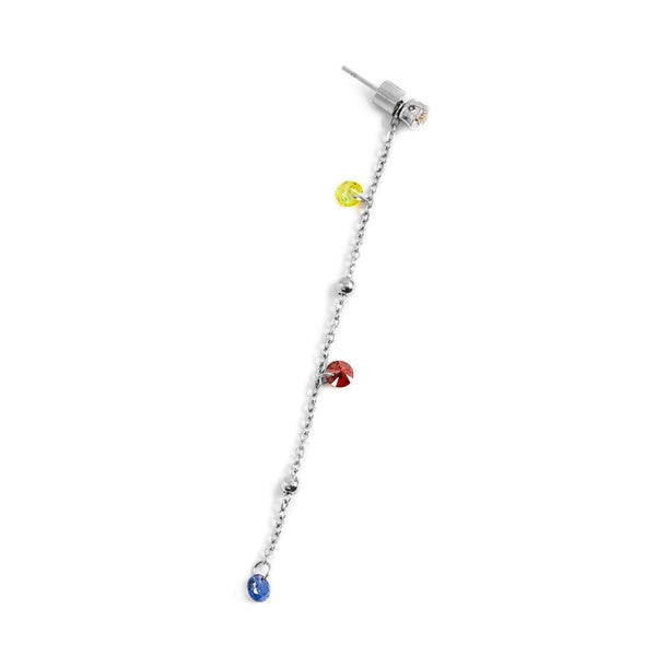 2or0060-rgb Mono Orecchino cristalli colorati e sfere