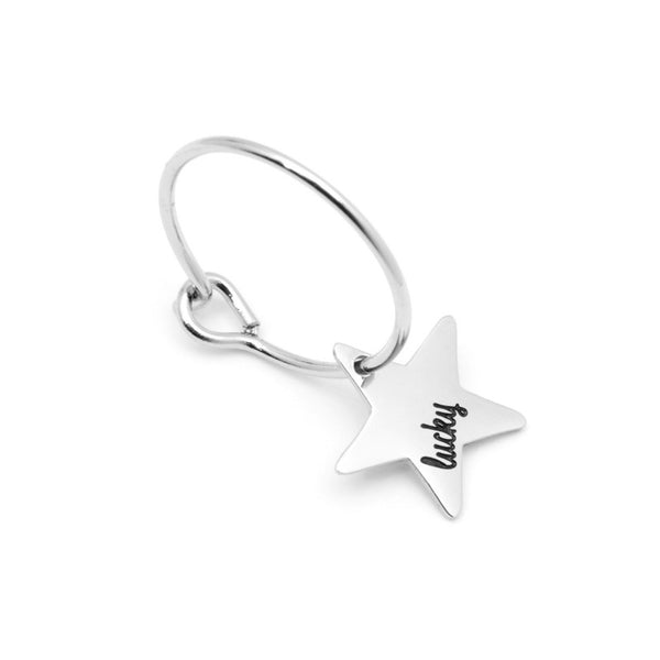 18or052 Mono Orecchino cerchio stella lucky