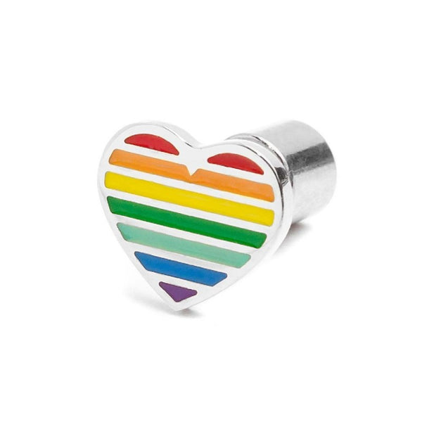 18or073 Mono Orecchino cuore arcobaleno