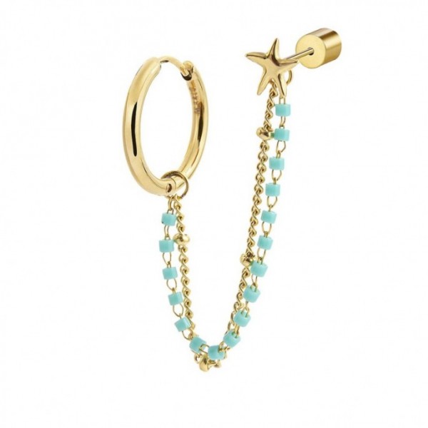 18or094g-t ORECCHINO MULTINDOSSO CERCHIO CON DOPPIA CATENA