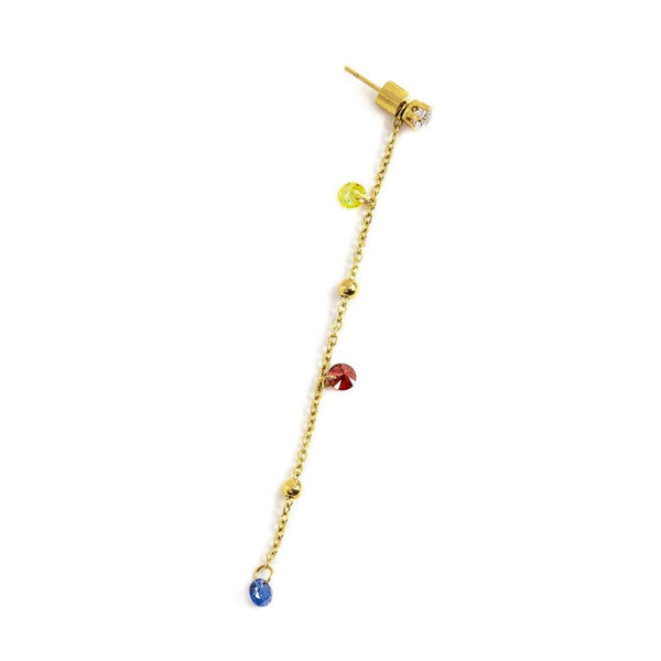 2or0060g-rgb Mono Orecchino cristalli colorati e sfere