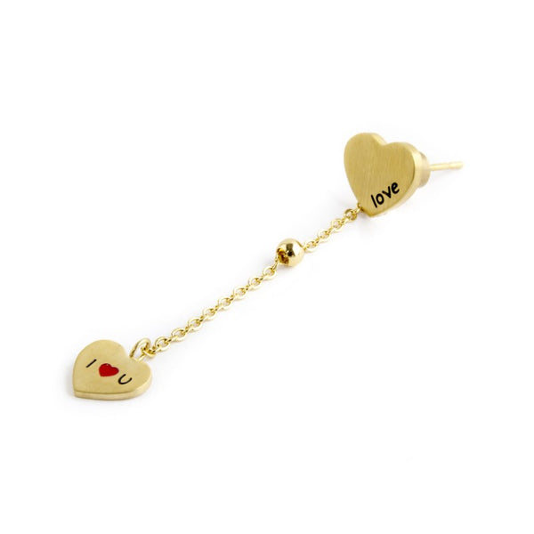 18or067g Mono Orecchino oro pendente cuore love