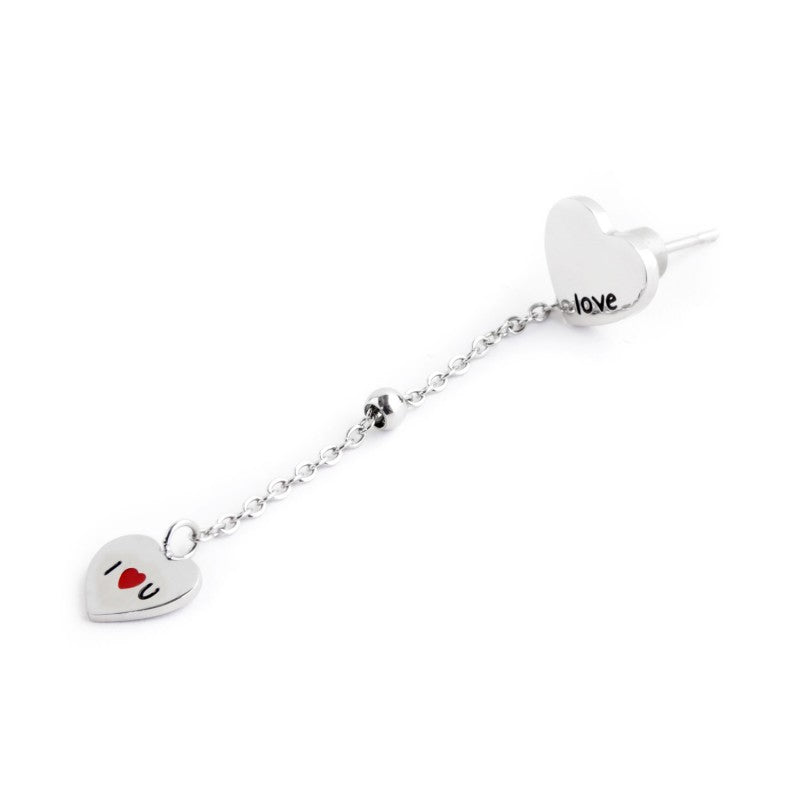 18or067 Mono Orecchino pendente cuore love