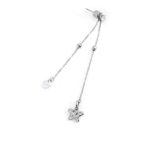 33or0003 Mono Orecchino pendente stella cristalli