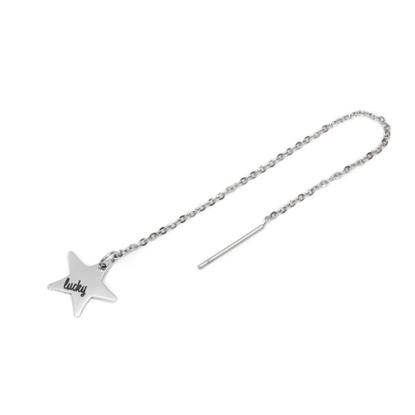 18or054 Mono Orecchino pendente stella lucky