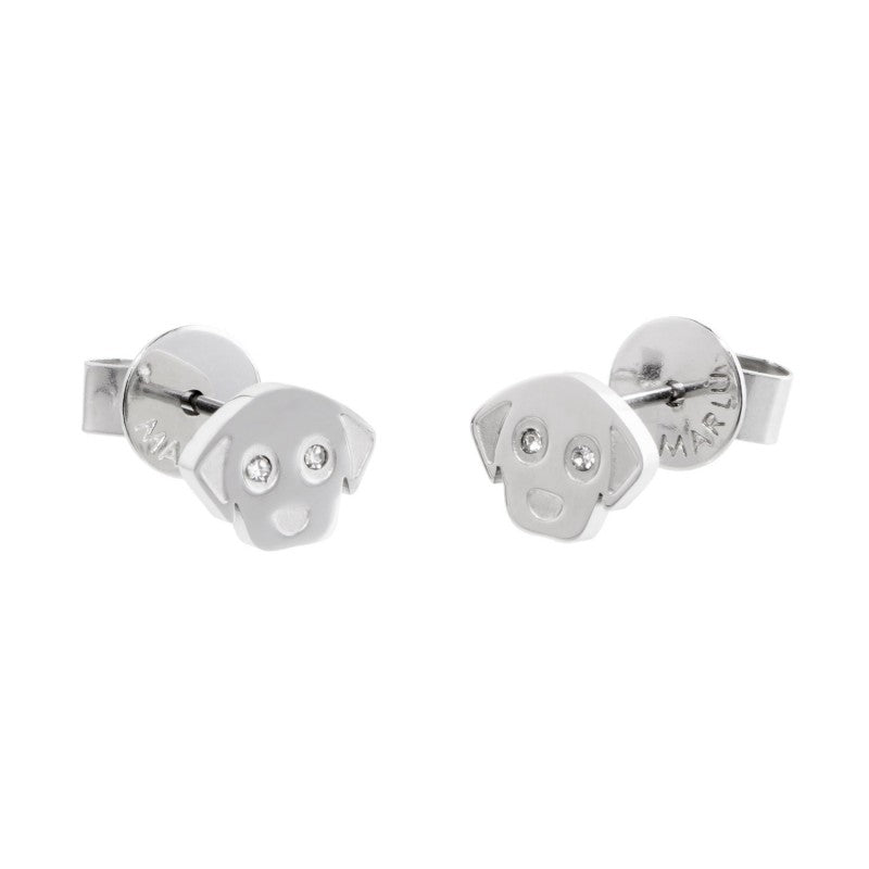 18or044 Orecchini cane con strass