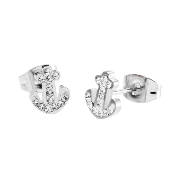 18or025 Orecchini ancora con strass