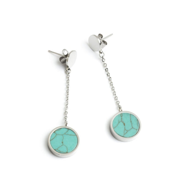 2or0043t Orecchini pietra turchese pendente