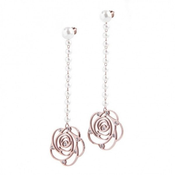 15or020r Orecchini con rosa pendente