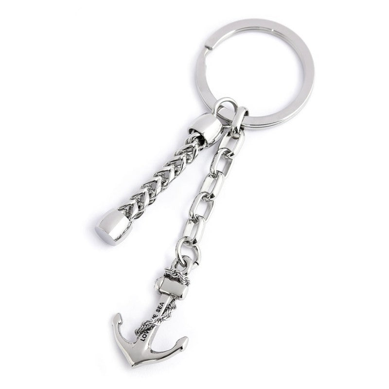 12pc019 Portachiavi con catena spina di pesce catena quadrata e pendente ancora